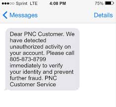 pnc bank text message scam what is it