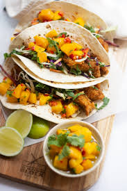 fish tacos with mango chili and lime