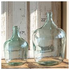 Clear Glass Cellar Bottle Vase Vintage
