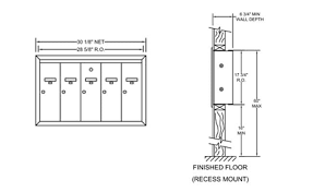 Vertical Recessed Mount Mailboxes For