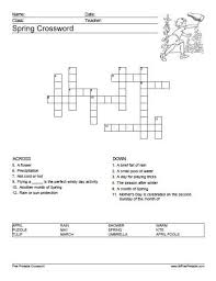 Free Printable Spring Crossword Puzzle Crossword Puzzles