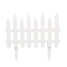 Agfabric 12 In H X 20 In W White Plastic Garden Edging Insert Picket Border Fence 4 Pieces