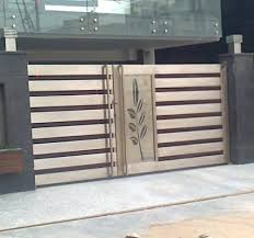 Main gate design for home new models photos with wooden gates. Silver Stainless Steel Sliding Gate For Home Rs 950 Square Feet Singh Entrance Automation Id 21513171473