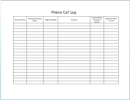 Printable Call Log Template Phone Tracking Photo Highest