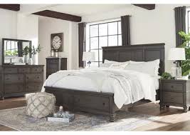 Grey, wood bedroom sets : Devensted Dark Gray King Storage Bed W Dresser Grey Bedroom Set Wood Bedroom Furniture Sets Bedroom Furniture Sets