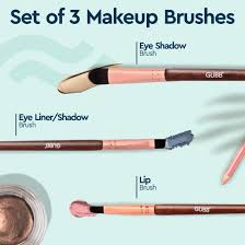 gubb minimal makeup brush kit set of 3