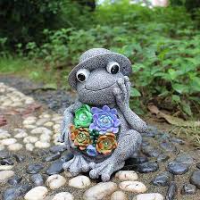 1 Piece Frog Solar Light Statue With