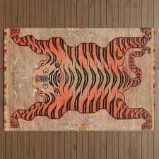 antique tibetan tiger outdoor rug by