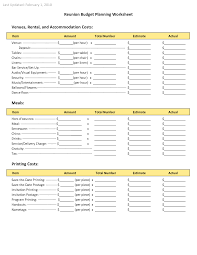 Family Reunion Planners Reunion Budget Planning Worksheet