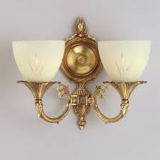 brass cool white wall mounted lamp