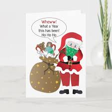 Browse the cards in the section and select the one/s you like. Christmas Humor Pandemic Santa Wears Beard Mask Card Zazzle Com