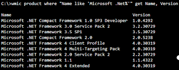 version of net framework installed