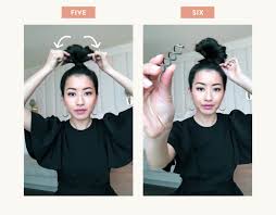 Either product will give slippery hair solid grip and help the messy bun retain its shape while styling. Hair Tutorial Messy Top Knot Bun With Volume