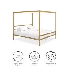 Dhp Rory Gold Metal King Canopy Bed