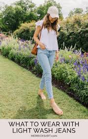 light wash jeans what to wear with