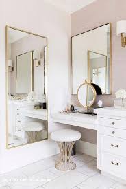 length mirror next to makeup vanity