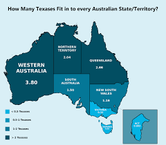 The commonwealth of australia constists of six states and two territories. How Many Texases Fit In To Every Australian State Territory Mapporn