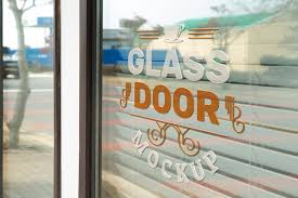 Premium Psd Mock Up Of Glass Door