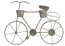 Grey Metal Farmhouse Bicycle Planter 46