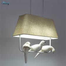 Us 55 2 40 Off Nordic Fabric Lampshade Bird Pendant Lights For Living Room Childrens Room Bedroom Light Fixtures Creative Bird Led Hang Lamp In