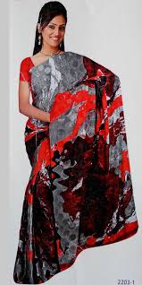 art crepe silk printed designer saree
