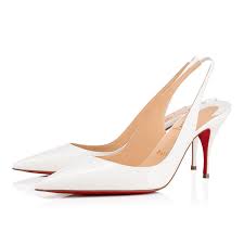 Clare Sling 80 Snow Patent Leather Women Shoes Christian Louboutin