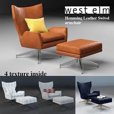 West Elm Hemming Leather Swivel