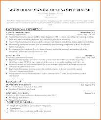 Sample Resume For Warehouse Emailers Co