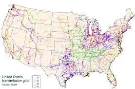 Map Of United States Of America Electricity Grid United