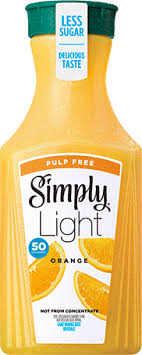 simply light orange juice pulp free