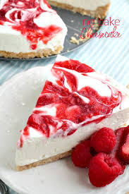 raspberry strawberry no bake cheesecake