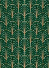Emerald Deco Pattern Mural Wallpaper