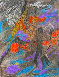 angel versus demon ilration by