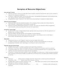 Resume Templates Objectives Bitacorita