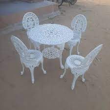 White Outdoor Cast Iron Garden Table