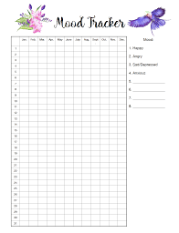 The Best Printable Mood Charts Suzannes Blog