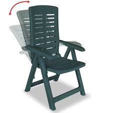 Reclining Garden Chairs 6 Pcs Plastic Green