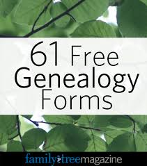 61 Free Genealogy Forms Family Tree