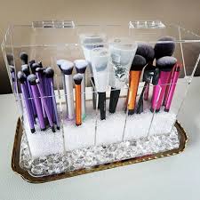 makeup brush holder with lid cosmetics