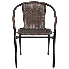 Dark Brown Rattan Patio Chair With