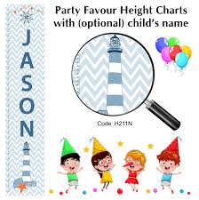 Party Favour Height Charts Blue Chevron Lighthouse