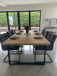 Oak Parquet Dining Table Chevron Design