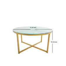 Marble White Round Glass Coffee Table