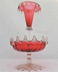 Antique Ruby Glass Table Centrepiece