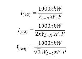 Kw To Amps Conversion Formula Chart Convert And