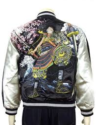 Preorder One Piece Luffy Musha Warrior Anime Pirates Japanese Japan Tattoo Art Embroidery Embroidered Reversible Souvenir Sukajan Jacket Size S