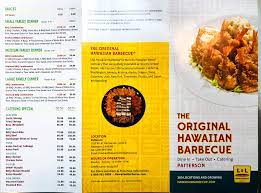 l l hawaiian barbecue menu