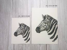 Realistic Zebra Watercolour Portrait