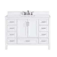 Buy bathroom vanities, bathroom vanity cabinets and bathroom furniture online with low price, free shipping on all antique, traditional, contemporary bathroom vanities orders at listvanities.com. Durham 48 In White Oak Undermount Single Sink Bathroom Vanity With White Engineered Stone Top In The Bathroom Vanities With Tops Department At Lowes Com