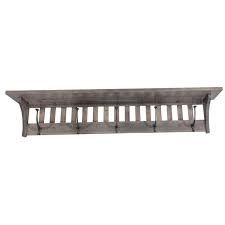 Gray Maple Wall Mounted Coat Rack With